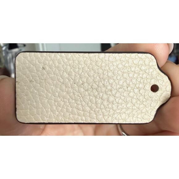 COACH Replacement Hang Tag Bag Cream Bright No Chain Leather - Picture 3 of 4